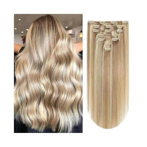 Extensiones de cabello 100% humano de 240g para un volumen denso y reflejos rubios naturales