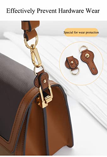 Songkisszq 2Pcs D Rings For Purse Genuine Vachetta Leather Undamaged D Rings Purse Making Supplies For Leather Crossbody Purse Craft(Caramel Color) #TOP1