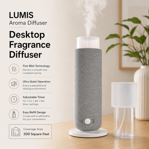 Image of SCENTYFY by STARQ Lumis Smart Air Scent Diffuser, Waterless Aroma Machine with Cold Atomization, Ultra Quiet No-Heat Technology for Home, Office, Gym & Hotel with 100ml Starter Perfume