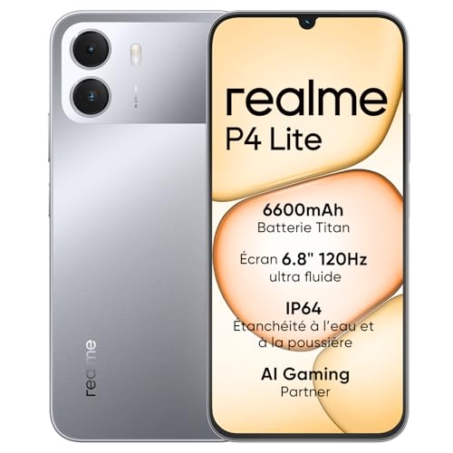 Écran 120Hz fluide pour le smartphone realme P4 Lite 4G avec batterie de 6600mAh