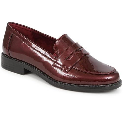 Slip-On Patent Loafers - Burgundy Patent Size 7