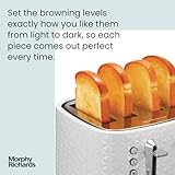 Morphy Richards Vector 4 Slice Toaster, High Gloss Geometric Design, Defrost and Reheat, Variable Width Slots, Removeable Crumb Tray, White, 248134 - Image 4