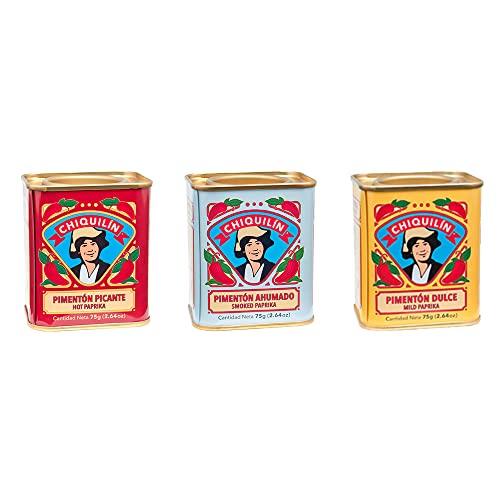 Chiquilin Mild, Smoked & Hot Spanish Paprika Set (Pack of 3)