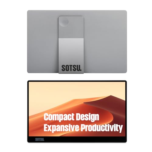 Image of SOTSU FlipAction Go 14 inch Portable Monitor & VESA Mount Adapter Combo (Metallic Grey)