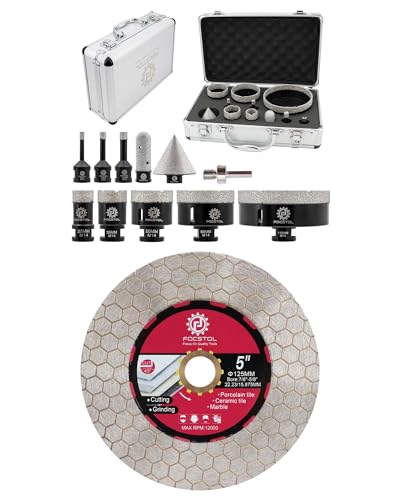Coupe meulage sans fissure avec le disque diamant carrelage et kit scies cloches