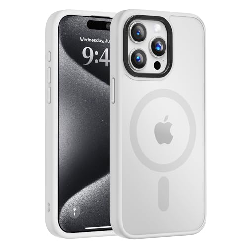 Vooii Strong Magnetic for iPhone 15 Pro Max Case, [Compatible with Magsafe] [13FT Military Grade Drop Protection] Slim Shockproof Translucent Matte Case for iPhone 15 Pro Max 6.7 inch - Frosted White by Vooii - Used condition - US$6.72