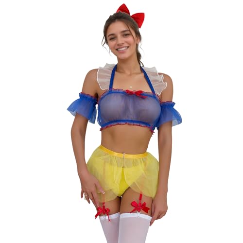 YOMORIO Sexy Spitze Prinzessin Dessous Babydoll Damen Unterwäsche Anime Cosplay Kostüm