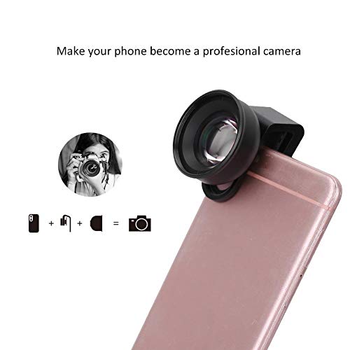 Lente para celular, lente macro universal externa de alta definição de 100 mm com suporte para clipe