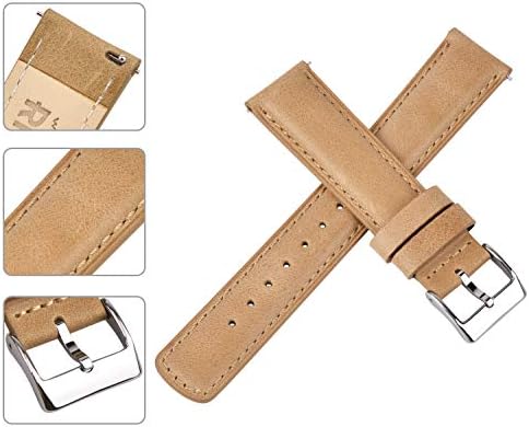 Ritche Quick Release Leather Watch Bands Genuine Watch Straps for Men Women- 18mm 20mm 21mm 22mm 23mm 24mm Top Grain Leather Watch Strap