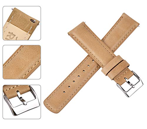 Ritche Quick Release Leather Watch Bands Genuine Watch Straps for Men Women- 18mm 20mm 21mm 22mm 23mm 24mm Top Grain Leather Watch Strap