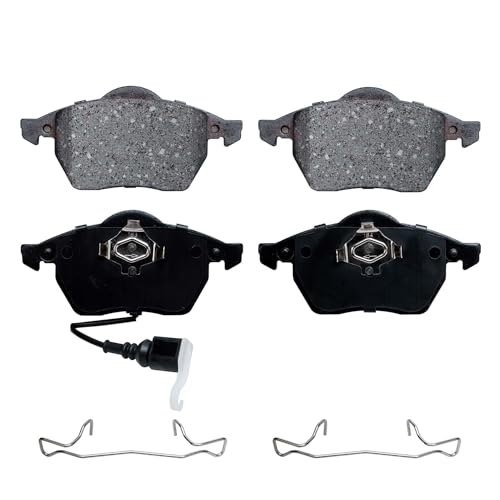 Image of Detroit Axle - Brake Pads for Audi TT Quattro Volkswagen Golf Jetta Beetle, Front and Rear Brake Pads w /Hardware Replacement