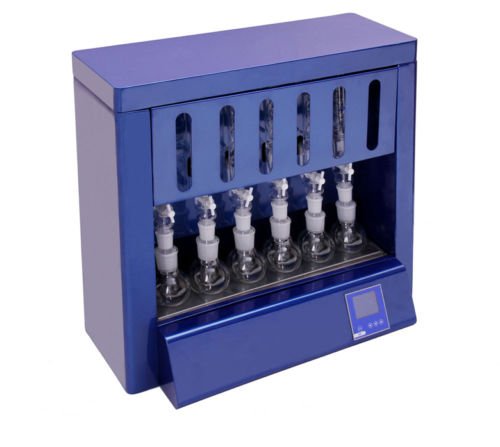 LZFuiopCrude Fat Tester Semiautomatic Water Bath Heating Fat Analyzer 300W 220V JK-CFD-6F