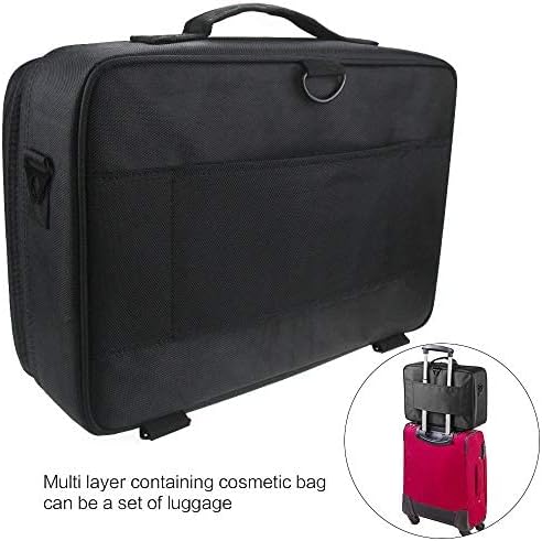 Makeup kit for Girls Makeup Train Case Cosmetic Bag Brush Organizer and Storage 16.5 inches Travel Make Up Artist Box 3 Layer Large Capacity with Adjustable Strap