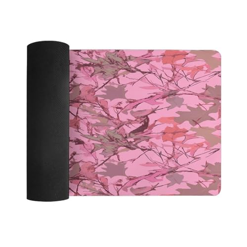 Pink Leaves Camo Desk Pad Large 12"x24" miniatura 3