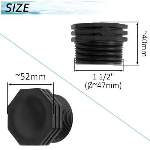 AERZETIX - C75022 - Satz mit 2 männlichen kappen 1 1/2 zum aufschrauben für das bewässerungsrohr tropfsystem - maximaler druck 10 bar - polyethylen - bewässerungskappen kreislaufanschluss