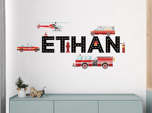 Vinilo Decorativo Personalizado Camión de Bomberos miniatura 2