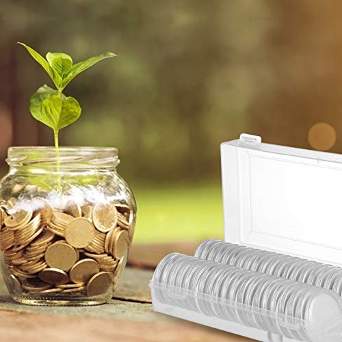 Set de 40 cápsulas plásticas para monedas con caja miniatura 5