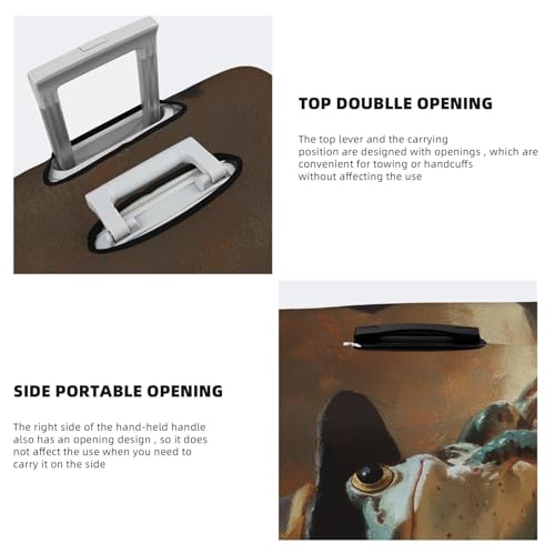 Cute Frog Wearing A Witch Hat Elastic Travel Luggage Covers Dustproof Scratch-Resistant Suitcase Protector Fit 22-24 Inch3