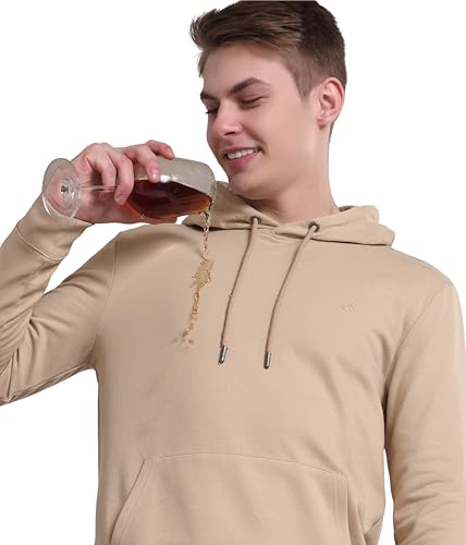 Image of TURMS Anti Stain Men's Hoodie | Anti Odor Water Repellent | Cotton Blend Casual Travel Edition Hooded Sweatshirt | Winter Wear Pullover