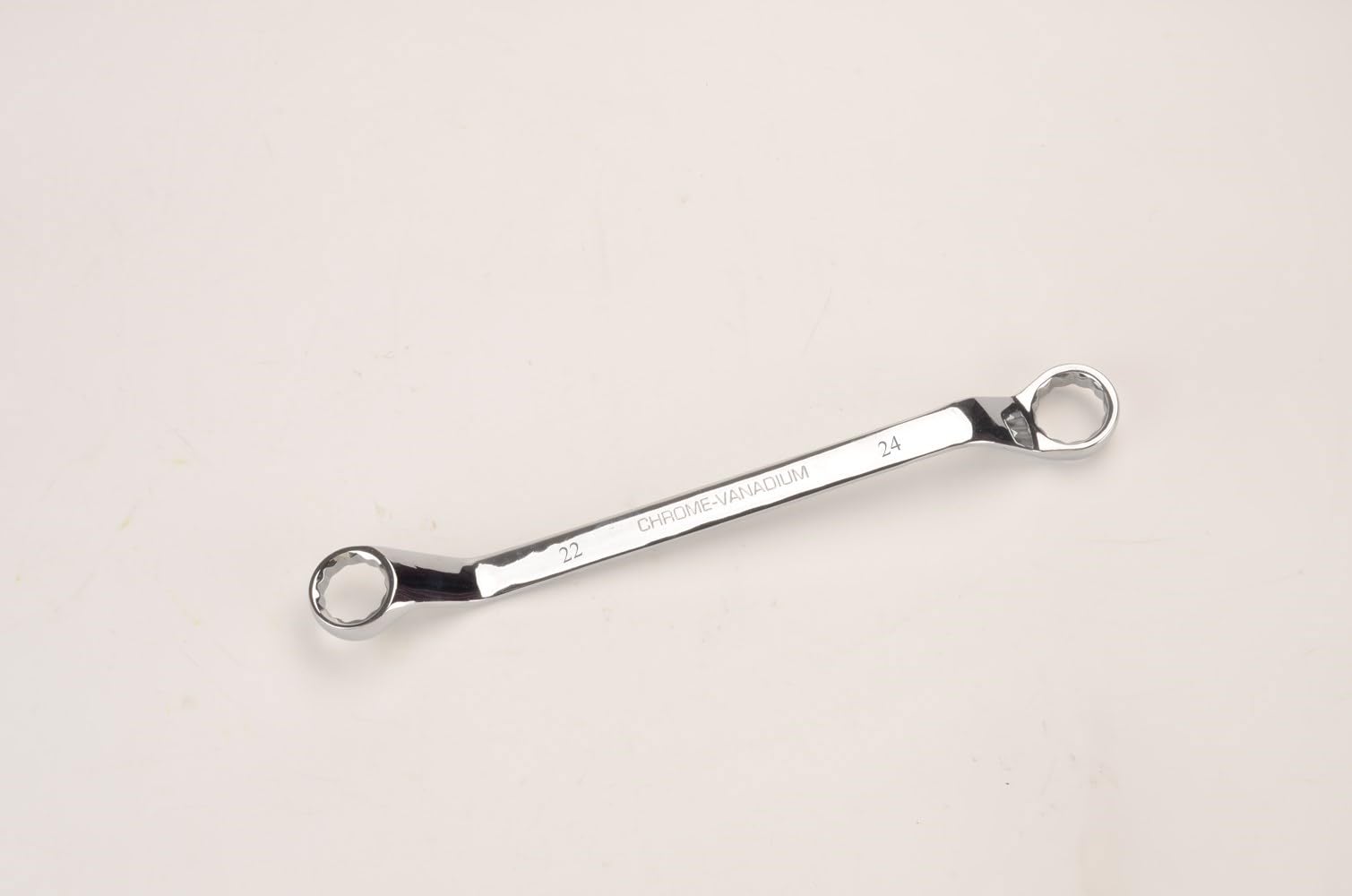 FLZOSPER 22 mm x 24 mm 12 Point 45-Degree Offset Double Box End Wrench Polished Finish, Cr-V