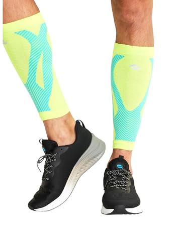 Image of Infinity Leg Calf Compression Sleeve Socks 10-15 mmHg With Moisture Wicking Technology for Men or Women (Unisex) - ELECTRIC