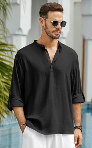 Image of Men's Solid Cotton Blend Regular Fit Mandarin /Chinese Collor Short Kurta for Men