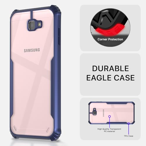 Image of Pikkme Samsung Galaxy J7 Prime Back Cover | Crystal Clear Transparent Back | Ultra Hybrid | Full Camera Protection | Raised Edge | Bumper Back Case for Samsung Galaxy J7 Prime (Blue)