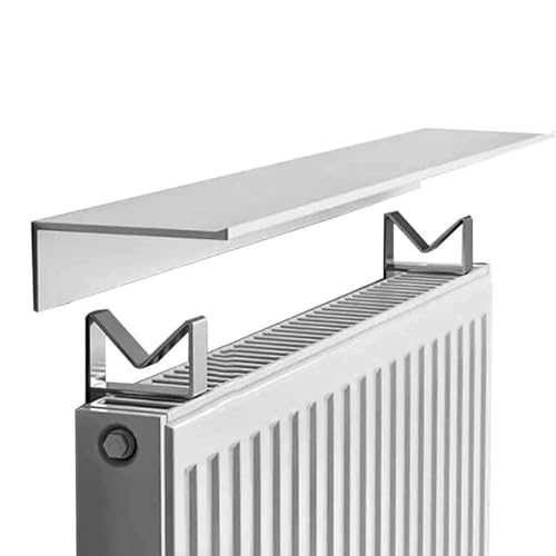 Moderna cubierta de aluminio blanco para radiador con estante superior empalmable, estante flotante ideal para comedor, casa de campo o decoración de estudio