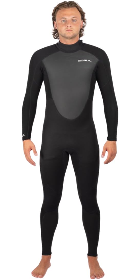 Gul Mens Response 3/2mm Back Zip Wetsuit - Black - Easy Stretch