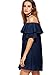Milumia Women's Off Shoulder Ruffles Shift Loose Summer Vacation Mini Dress Navy Small