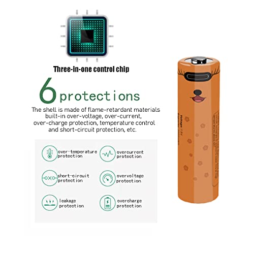 New Rechargeable Aa Batteries 1.5V 2000Mwh Usb Zinc Rechargeable Aa Battery With Usb Type C Charging Cable, High Capacity, Constant Output, Over-Charge Protection,4-Pack #TOP2