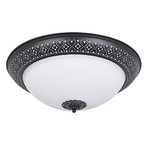 Plafonnier LED en métal doré et fer forgé avec finition givrée haut de gamme
