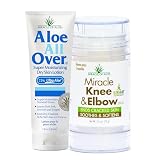 Knee & Elbow Stick 2.5 Oz + Aloe All Over Moisturizing Lotion 1 Oz Hydration Combo Pack – Heals & Hydrates Dry, Cracked Skin – Enriched with 72% UltraAloe & Essential Oils