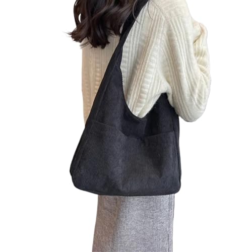 Sac en velours côtelé femme grand cabas fourre-tout pour les cours et le bureau