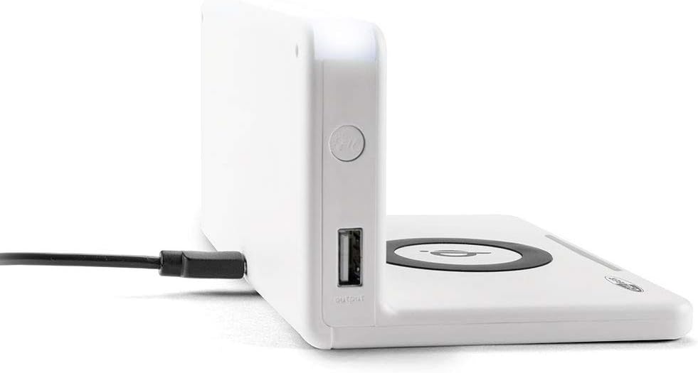 Side view of the Caliber Alarm Clock showing the power input and USB output ports.