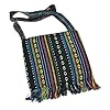 Yurosaiy Bestickte Schultertasche Vintage Ethno Umhängetasche Mit Quasten und Holzperle Bunt Blumen Stickerei Handtasche Klassisch Boho Stoff Crossbody Tasche Bestickte Tasche 29×25cm Blau #3