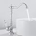 Grifo Lavabo Vintage Retro Estilo Antiguo,Latón Antiguo Cascada,Grifo de Lavabo Baño Cocina Alto-caño Giratorio, Grifo Del Fregadero Baño Cocina Cerámica,Solo Agujero Grifo De Mezclador De Baño