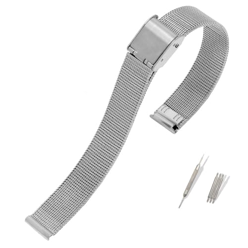 Bracelet de montre mince en métal milanais idéal pour le bureau et le quotidien