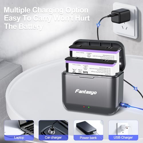 Batería 2 Pack 2800mAh para tus viajes de aventura con cámara 360X5 y funda de tarjetas SD 6