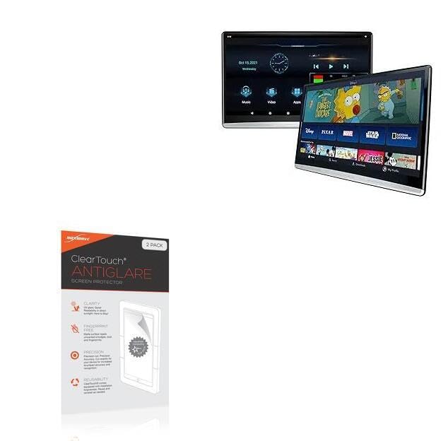 BoxWave Screen Protector Compatible with Kaskawise 13.3 in Car Headrest Video Player - ClearTouch Anti-Glare (2-Pack), Anti-Fingerprint Matte Film Skin