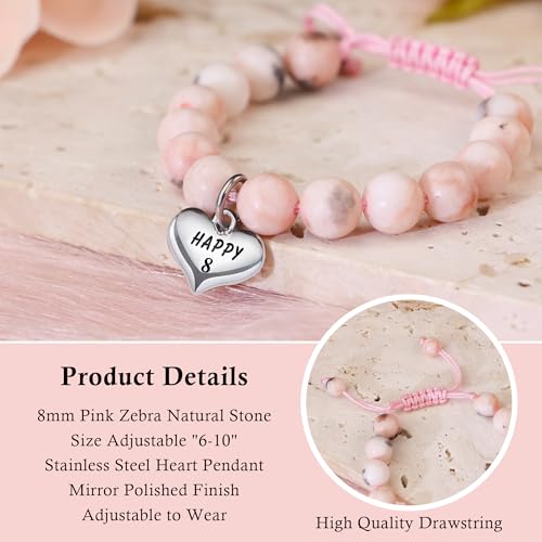 Image of Sereney Birthday Gifts for Girls, Beaded Bracelets as 1 /2 1 2 3 4 5 6 7 8 9 10 11 12 13 14 15 16 Year Old Birthday Gift, Adjustable Cross /Pearl Bracelet as Happy Birthday Gifts for Daughter