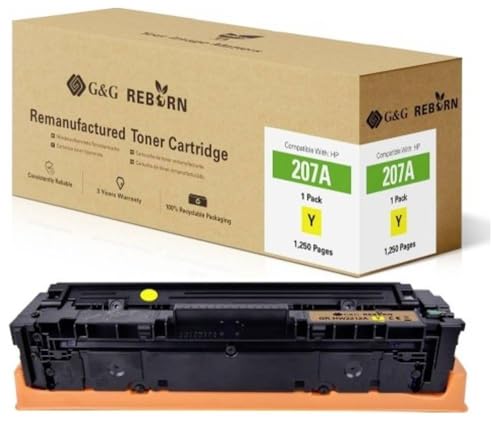 G&G Toner Remplacement pour HP 207A Compatible Jaune 1250 Pages Reborn remanufactured 21283