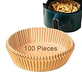 [Revestimientos de Papel desechables para freidora de aire de 100 piezas] ¿Te encanta cocinar en una freidora de aire pero odias limpiar? En caso afirmativo, nuestros productos pueden ser su mejor opción. Nuestros productos proporcionan suficiente papel pergamino para que pueda tirarlo sin limpiarlo. Por supuesto, el material es degradable y respetuoso con el medio ambiente.