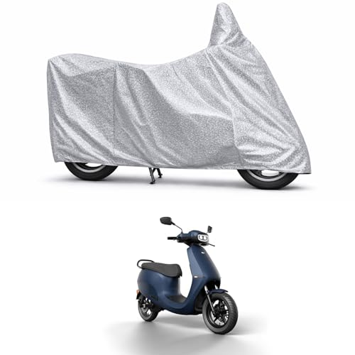 Image of 100% Waterproof Two Wheeler Body Cover Multi Layered Fabric Designed for Ola S1 Pro | Belt Buckle Lock | Silver Mag