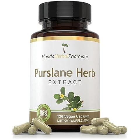 Florida Herbal Pharmacy, Purslane Herb Extract Capsules 10:1 (120 Capsules) 500 mg per Capsule, 1000 mg Serving Cover