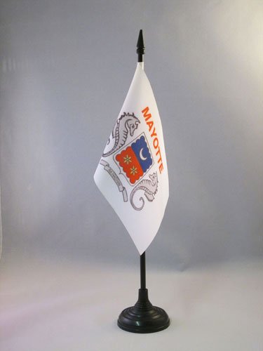 AZ FLAG, Mayotte Table Flag 4'' x 6'', French region of Mayotte Office Mini Banner 100% Polyester 15 x 10 cm