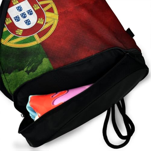 Drawstring Bag Theft Proof Lightweight Beam Backpack, Gym Gymsack - Flag of Portugal Waterproof Backpack Soccer Basketball Bag2