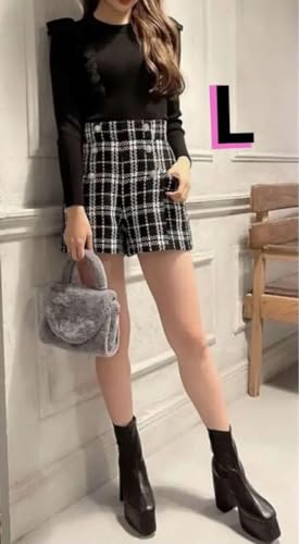 ANINE BING チェック柄 ツイードショートパンツ 41R9MvMhzBL.jpg