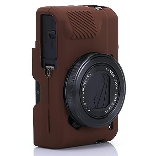 Funda de silicona para Canon G7X y G7X Mark II color café miniatura 6