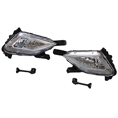 CHUNILLE 92201C1000 / 92202C1000 Pair Halogen Daytime Running Light ForHyundai Sonata 2015 2016 2017 Black Bulbs Included